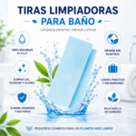 Limpiador ecológico para baño en tiras biodegradable y sin plástico