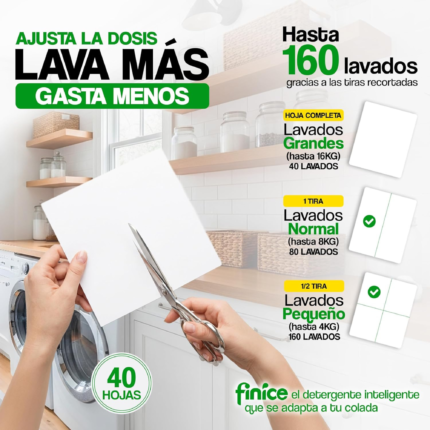 Detergente ecológico en tiras biodegradable para lavar la ropa