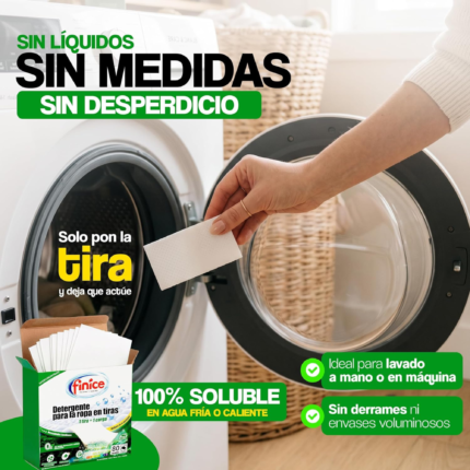 Detergente ecológico em tiras biodegradável para lavar roupa