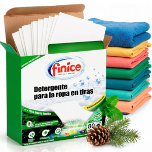 Detergente ecológico en tiras biodegradable para lavar la ropa
