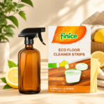 Friegasuelos ecológico en tiras biodegradable y sin plástico con pulverizador de vidrio reutilizable