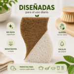 Esponja de celulosa blanca con fibra reciclada y fibra de coco