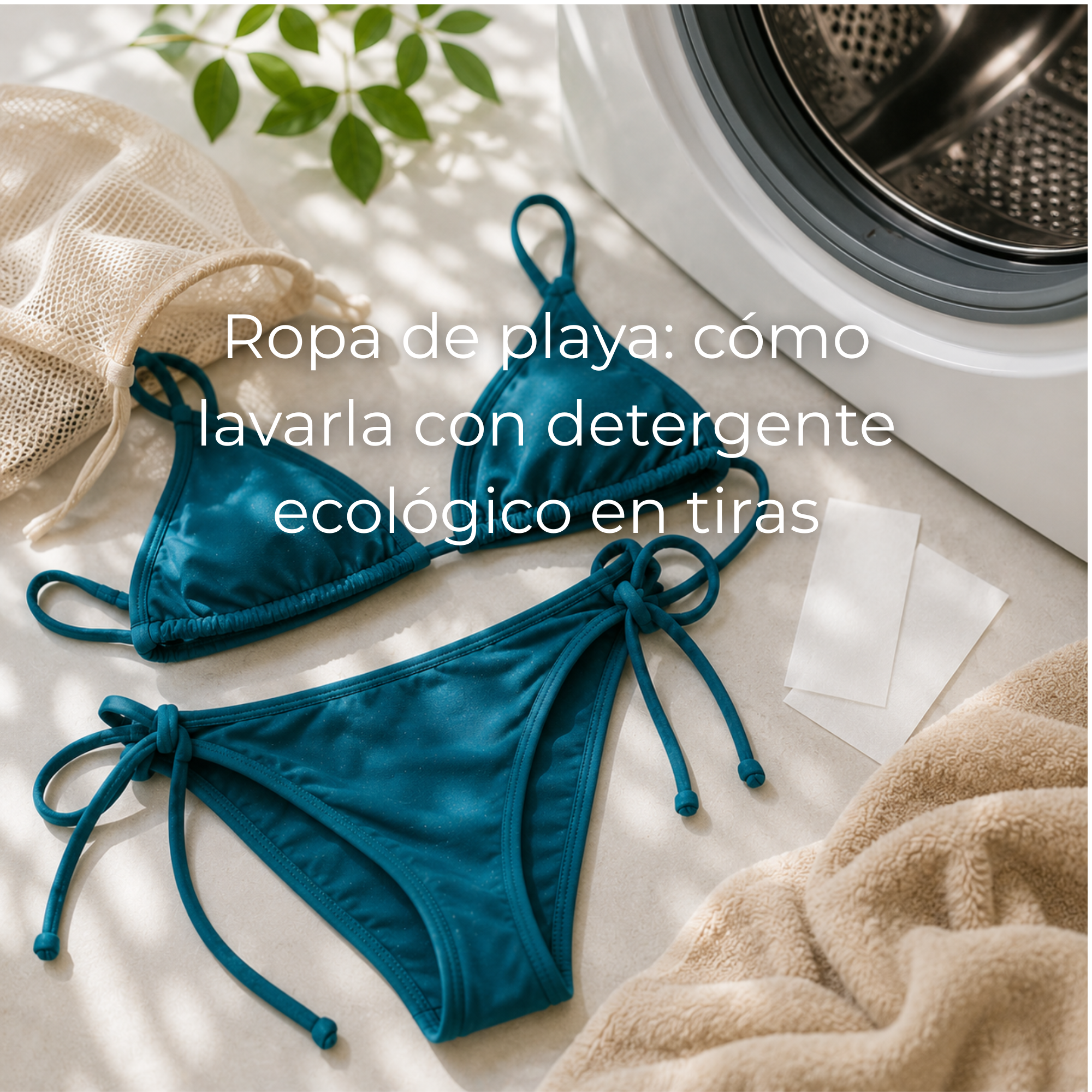Detergente ecológico en tiras para lavar ropa de playa sin plástico
